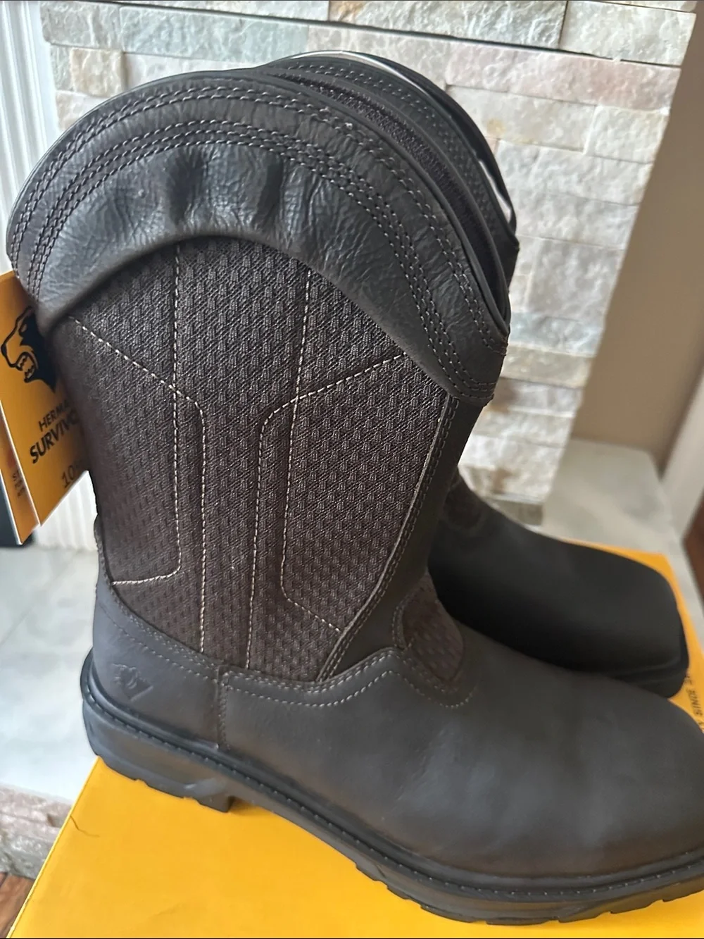 Survivors Men's Granite Pull On Steel Toe Work Boots Size 10 1/2